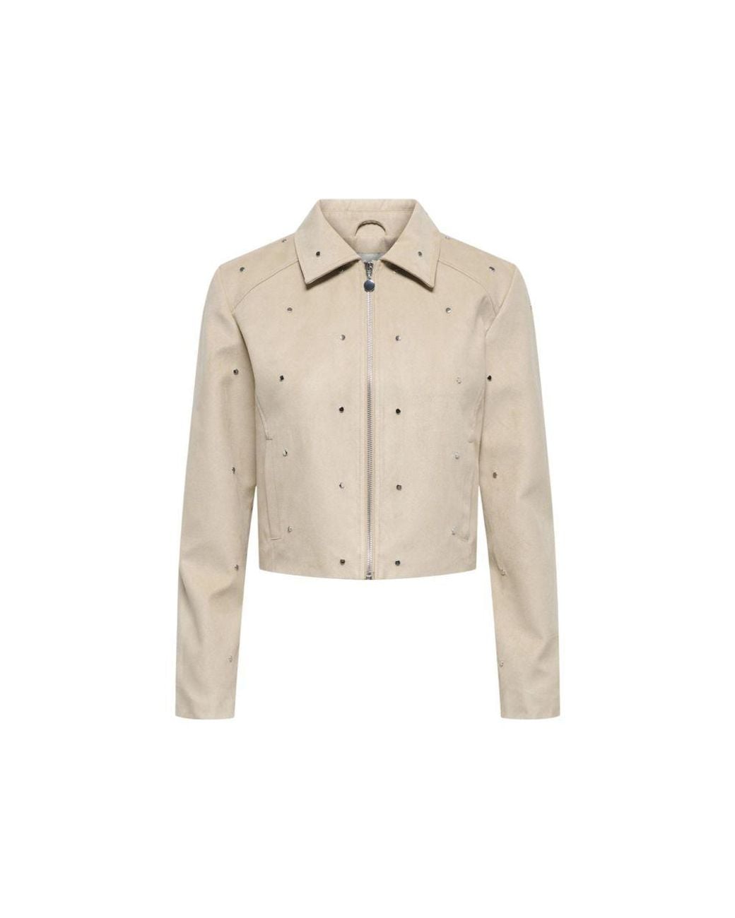 Jacqueline De Yong Natural Polyester Leather Jacket