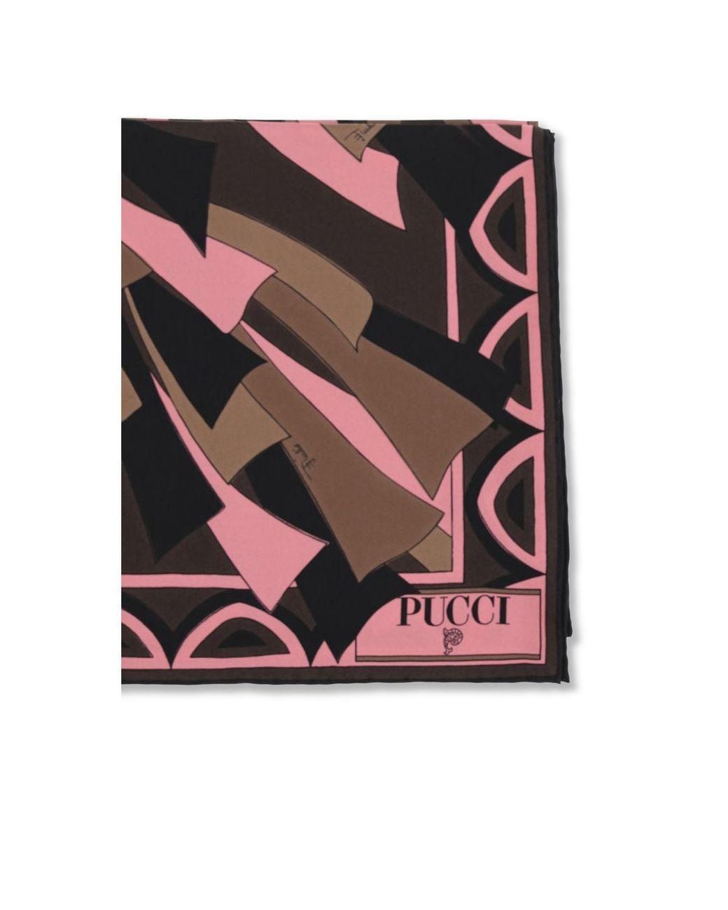 Emilio Pucci Pink Multicolor Silk Scarf