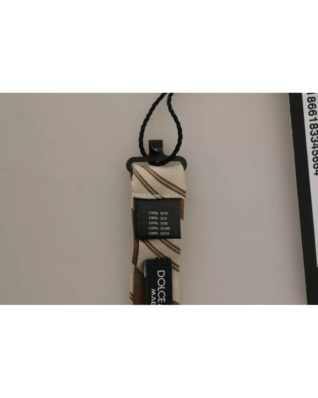 Dolce & Gabbana Black Patterned Adjustable Neck Bow Tie for men