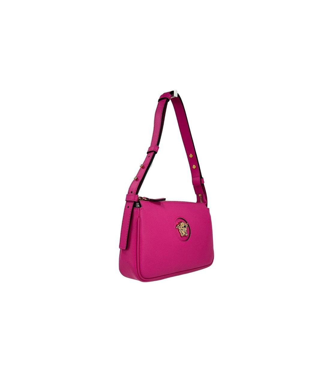 Versace Black La Medusa Vitello Shoulder Bag Purse Leather