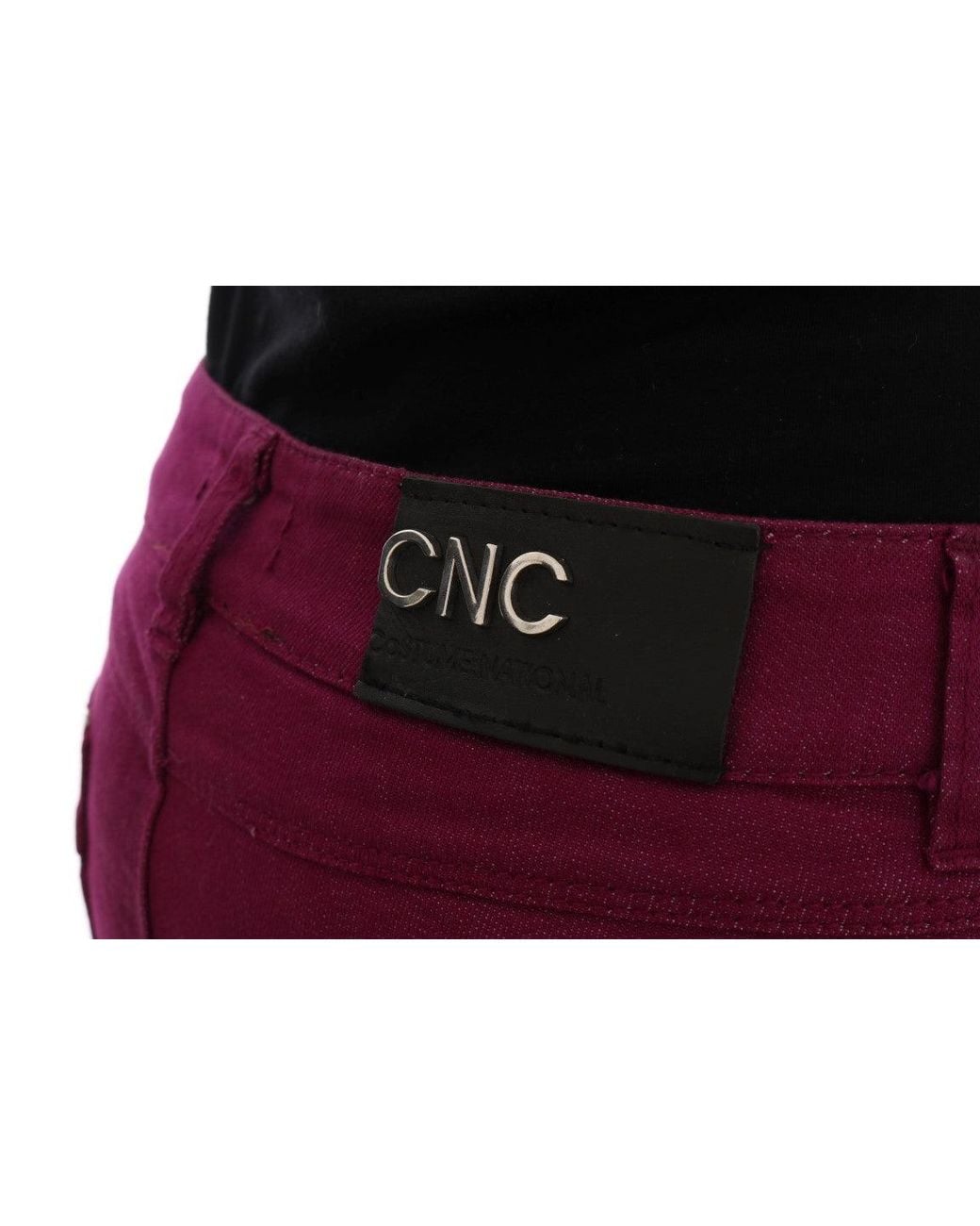 CoSTUME NATIONAL Red Cotton Stretch Slim Denim Jeans
