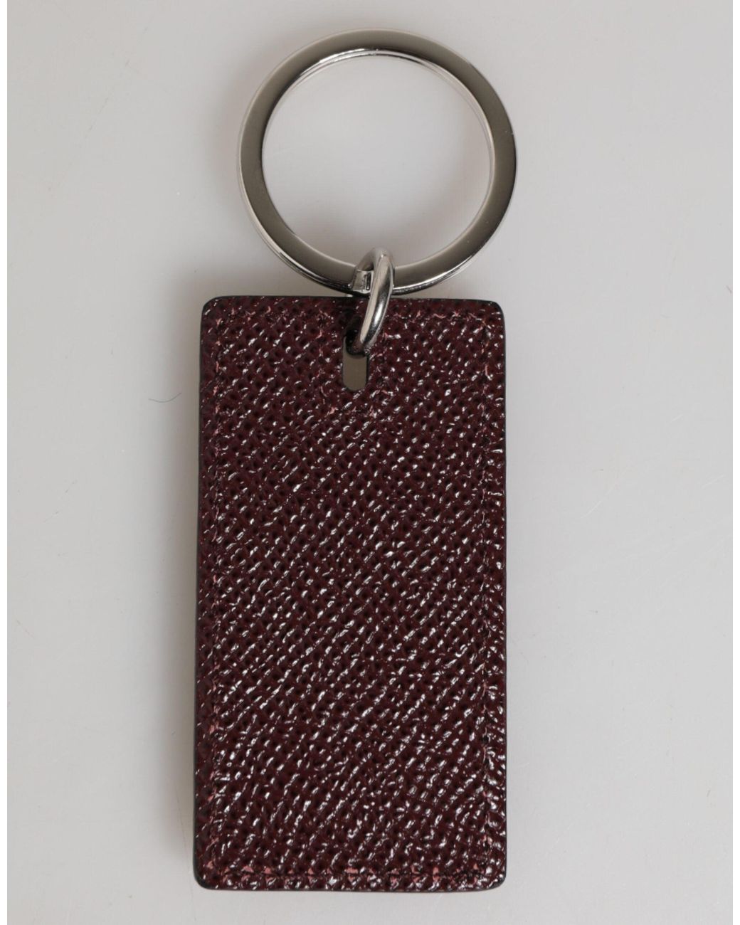 Dolce & Gabbana Multicolor Bordeaux Leather Logo Metal Ring Men Keychain Keyring for men