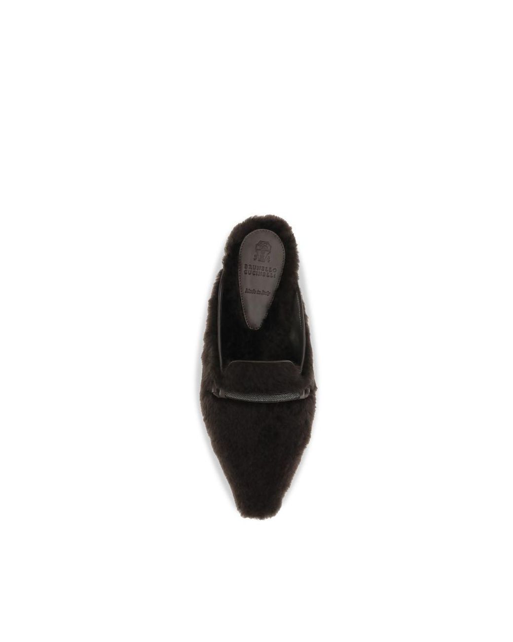 Brunello Cucinelli Black Brown Fur Ballet Flats
