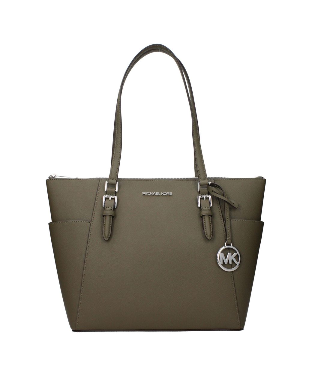 Michael Kors Green Charlotte Shoulder Bag/ Leather