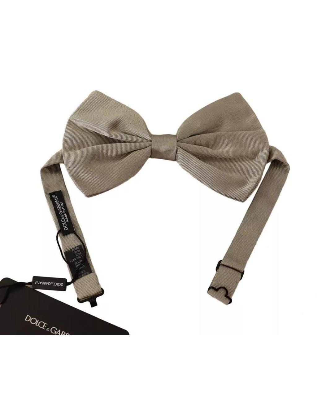 Dolce & Gabbana Black Silk Adjustable Neck Bow Tie for men