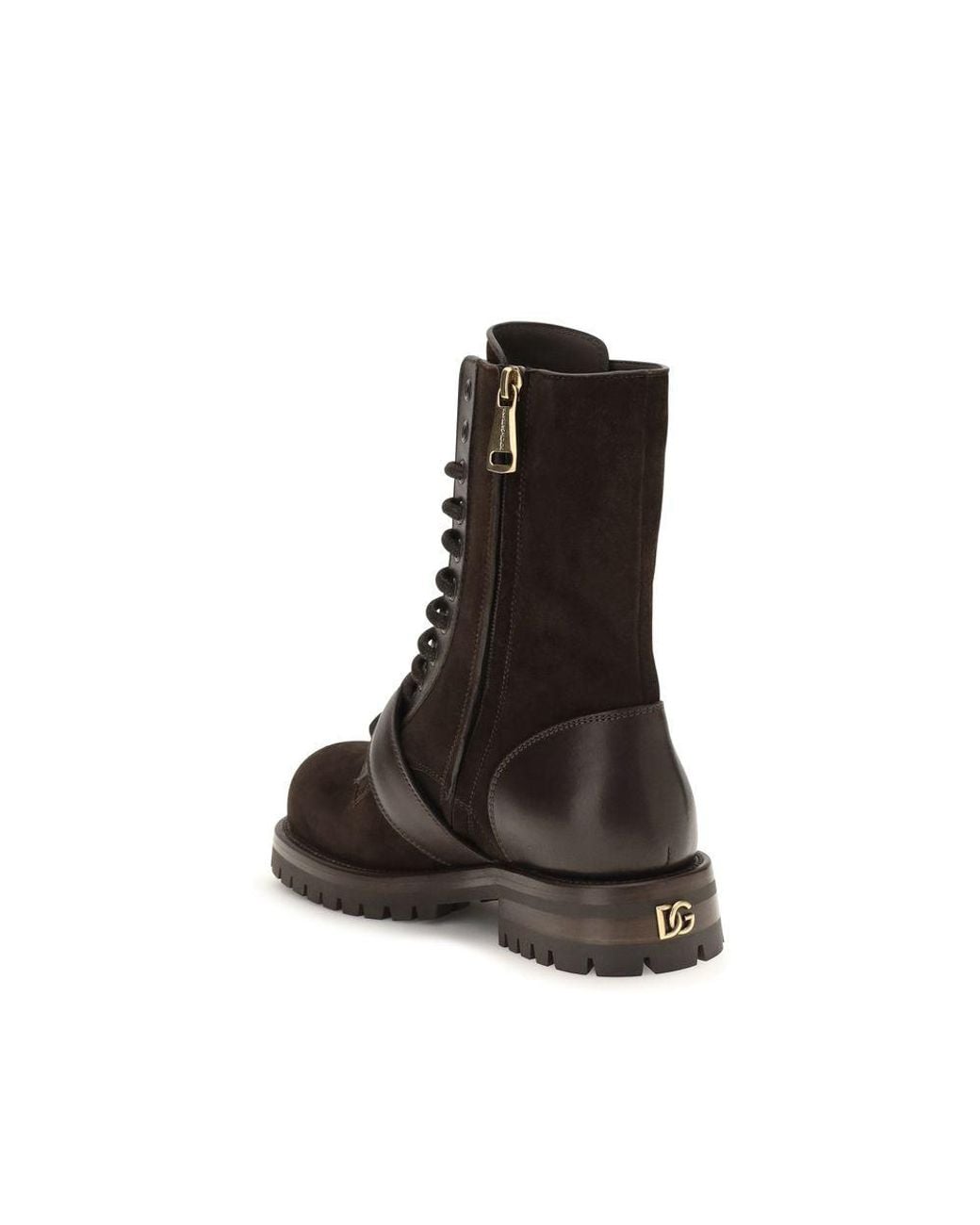 Dolce & Gabbana Black Calf Leather Bos Taurus Lace