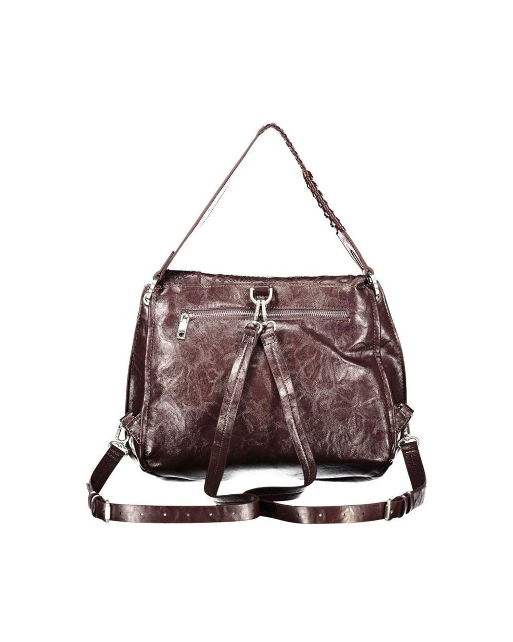 Desigual Purple Brown Polyurethane Bag