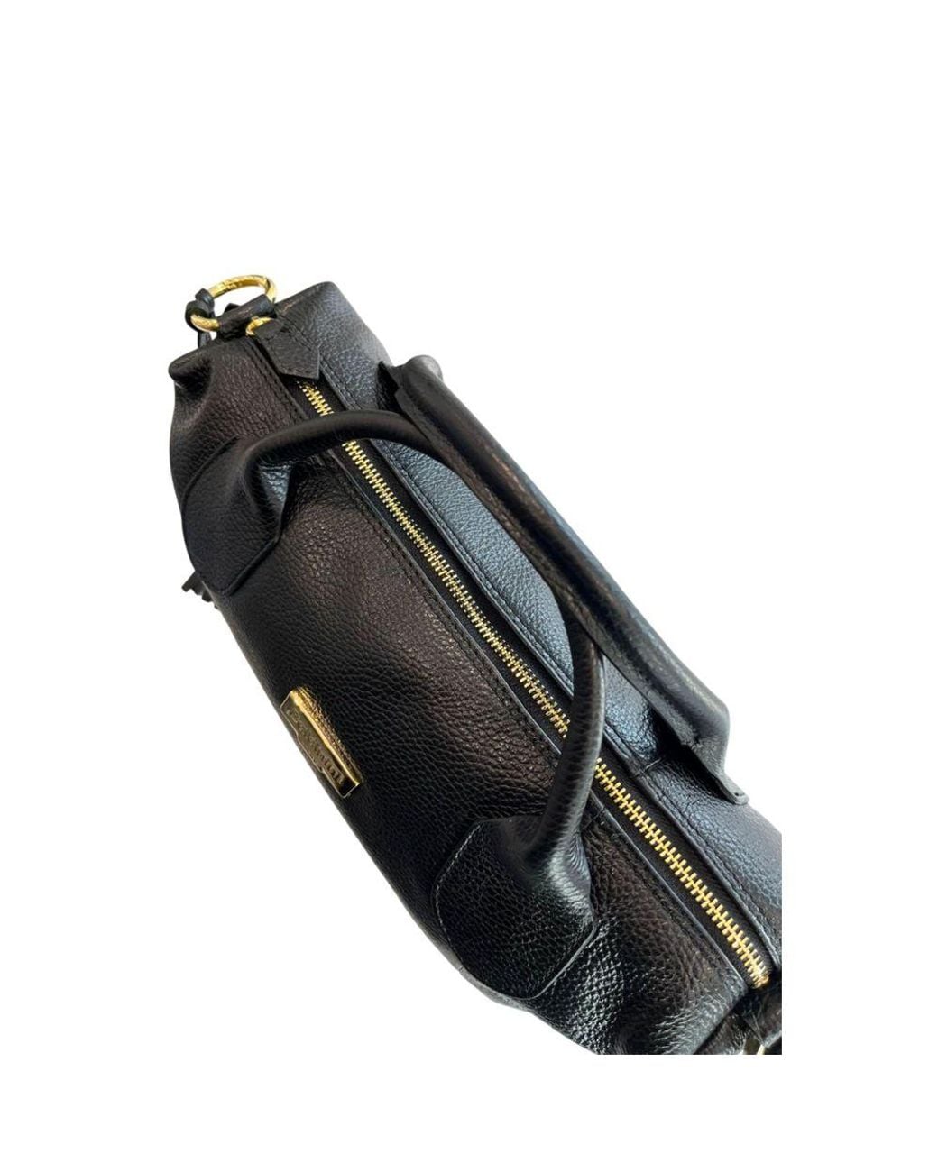 Baldinini Blue Black Leather Handbag