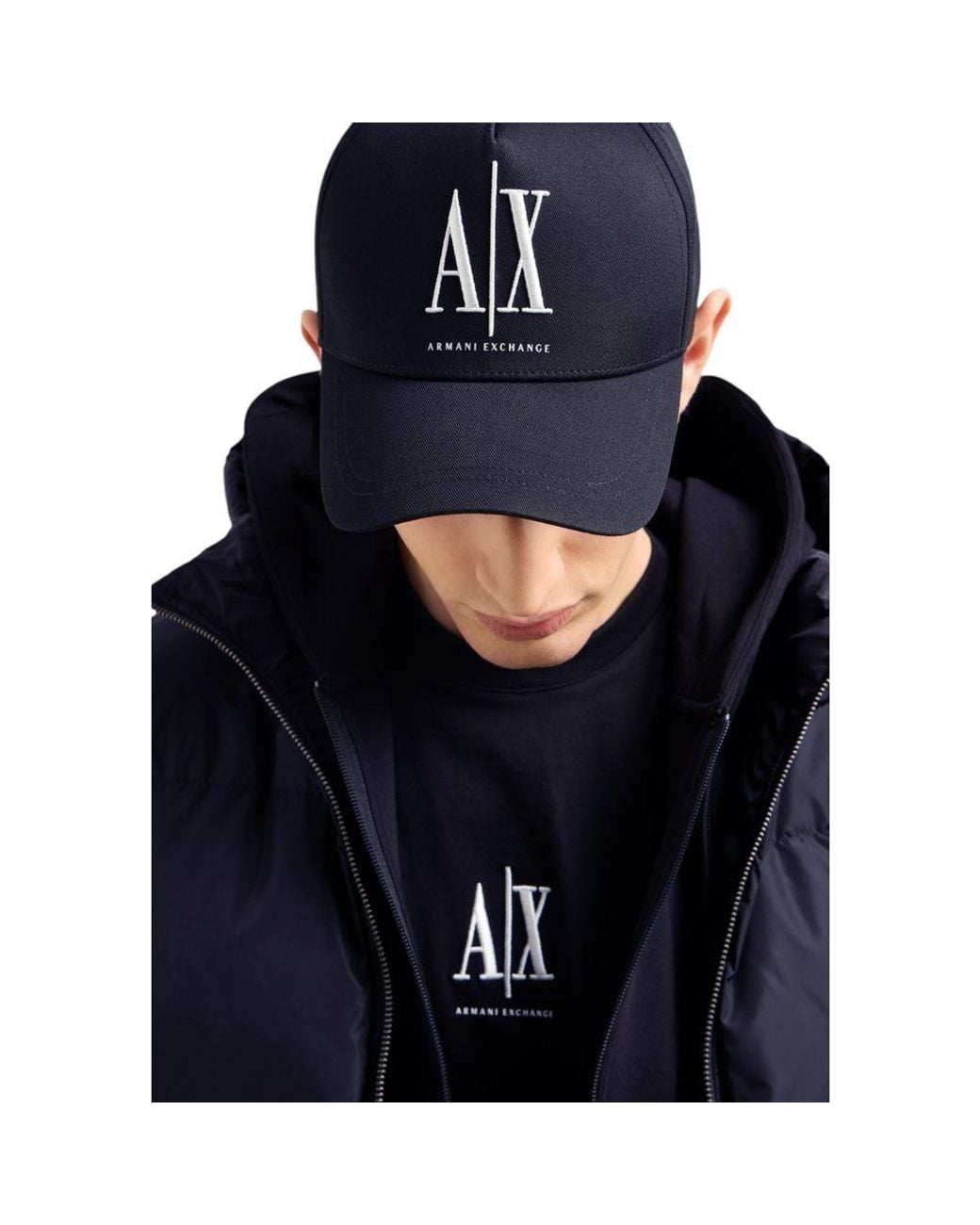 ARMANI EXCHANGE Blue Cotton Caps Baseball Hat for men