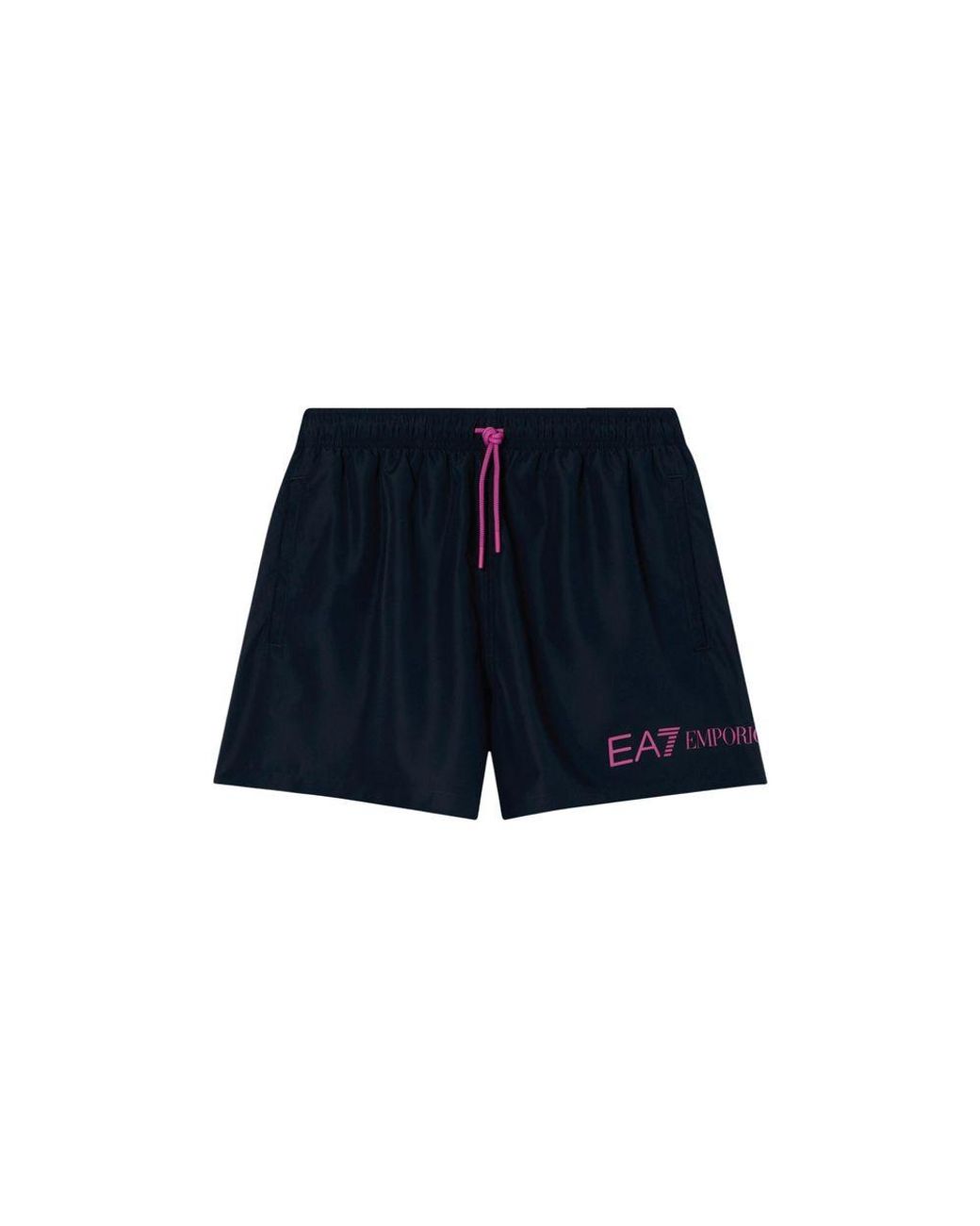 EA7 Blue Polyester Swim Shorts for men