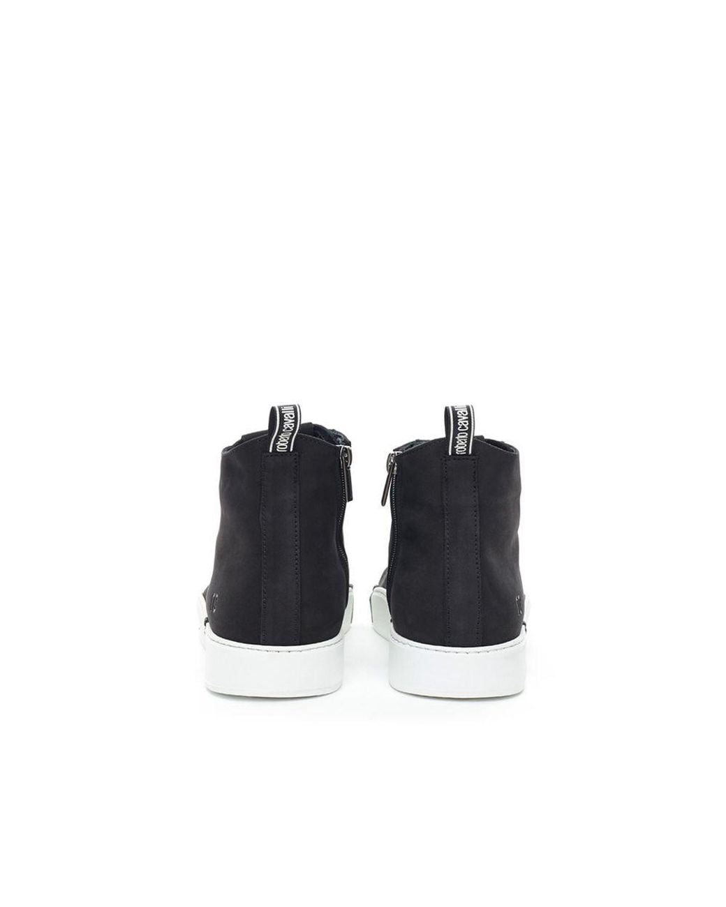 Roberto Cavalli Blue Leather Scamosciata Sneaker
