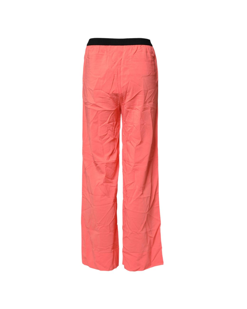 Jucca Red Neon Pink High Waist Straight Wide Leg Trouser Pants