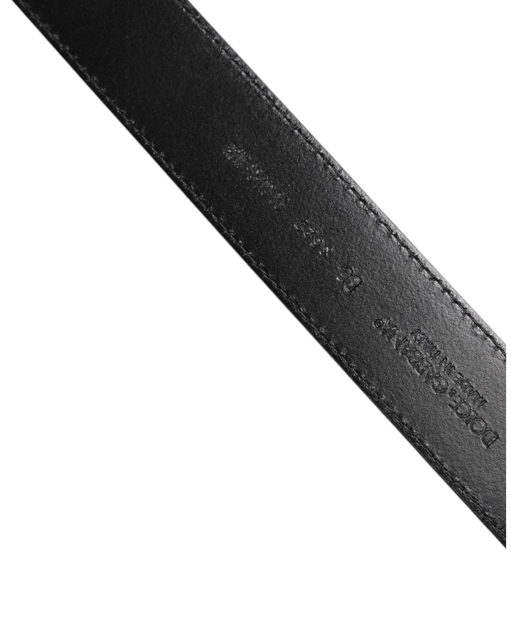 Dolce & Gabbana Black Elegant Leather Belt With Metal Buckle for men