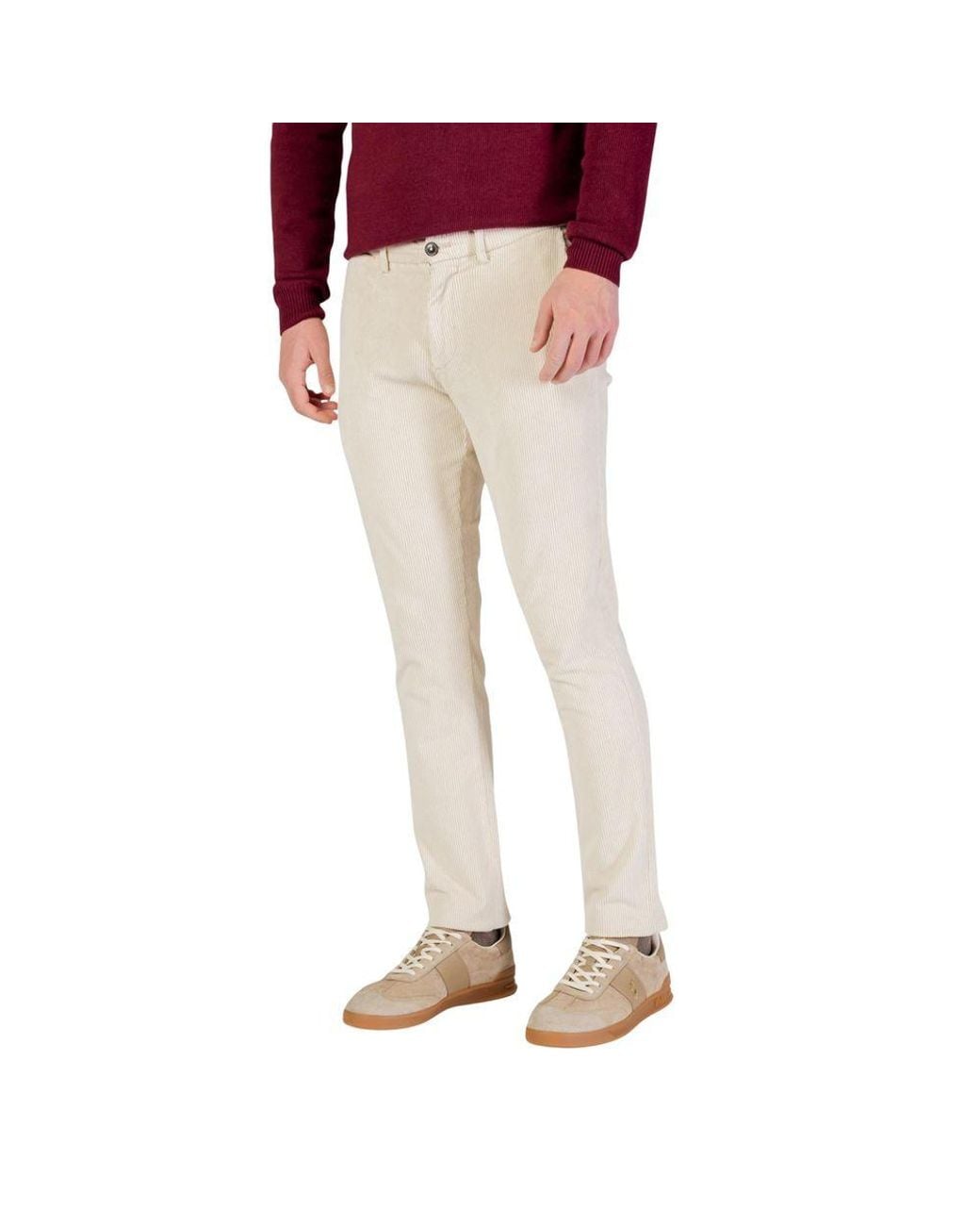 Borghese Red Beige Cotton Pants for men