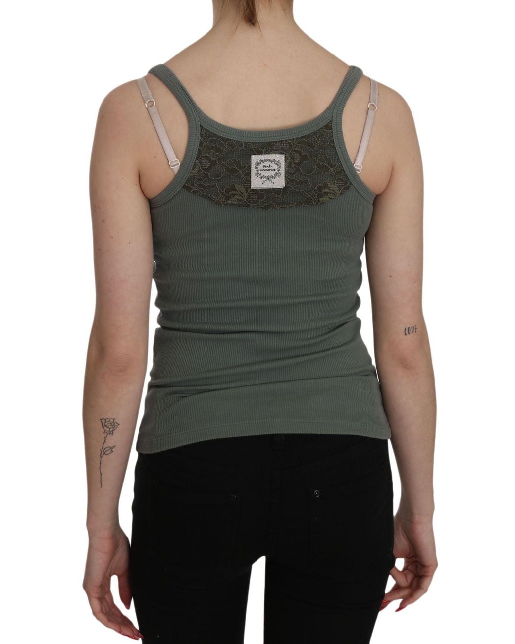 Pink Memories Black Spaghetti Strap Slim Fit Casual Tank Top Blouse