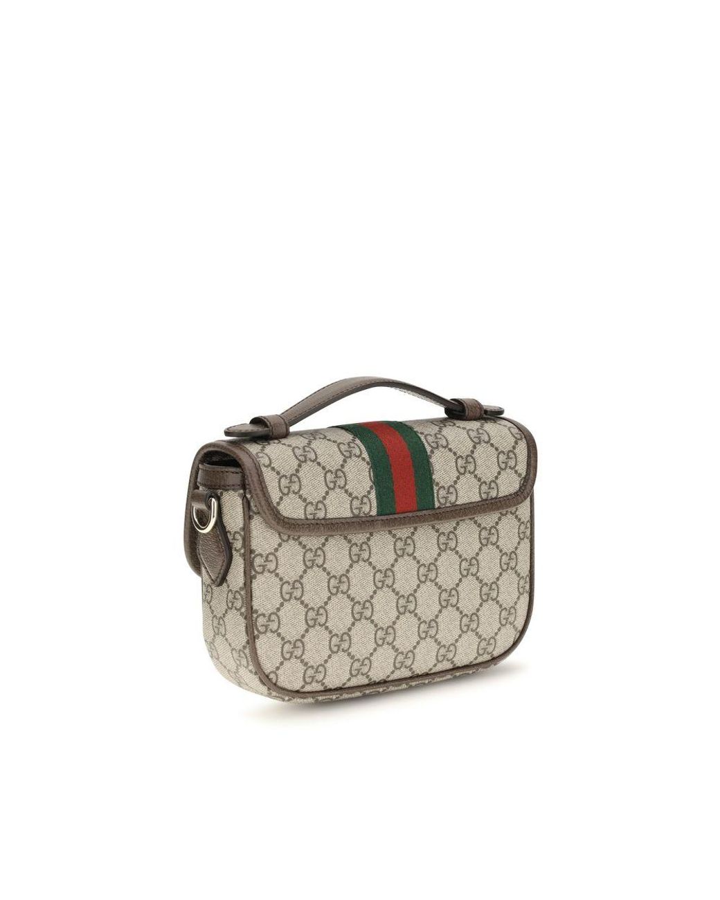 Gucci Gray Handbag Small Ophidia Gg Canvas Fabric Handbags