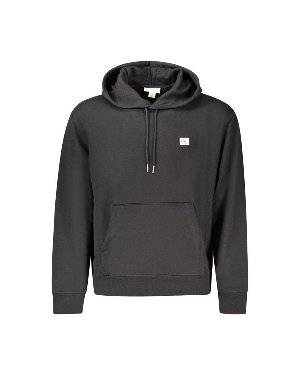 Calvin Klein Gray Logo Patch Pullover Hoodie for men