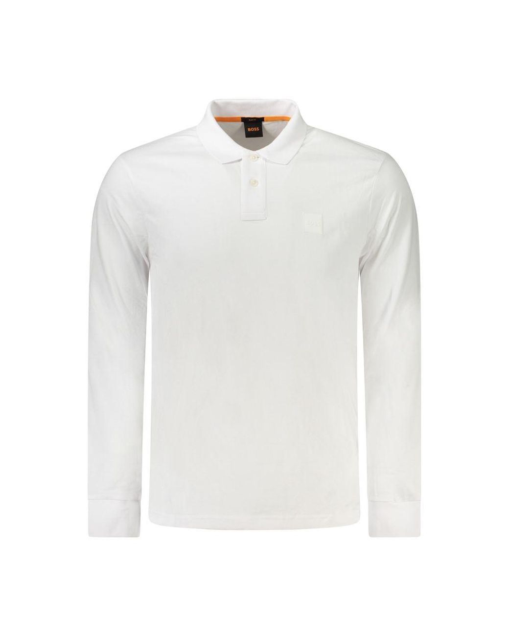 Boss White Cotton Polo Shirt for men
