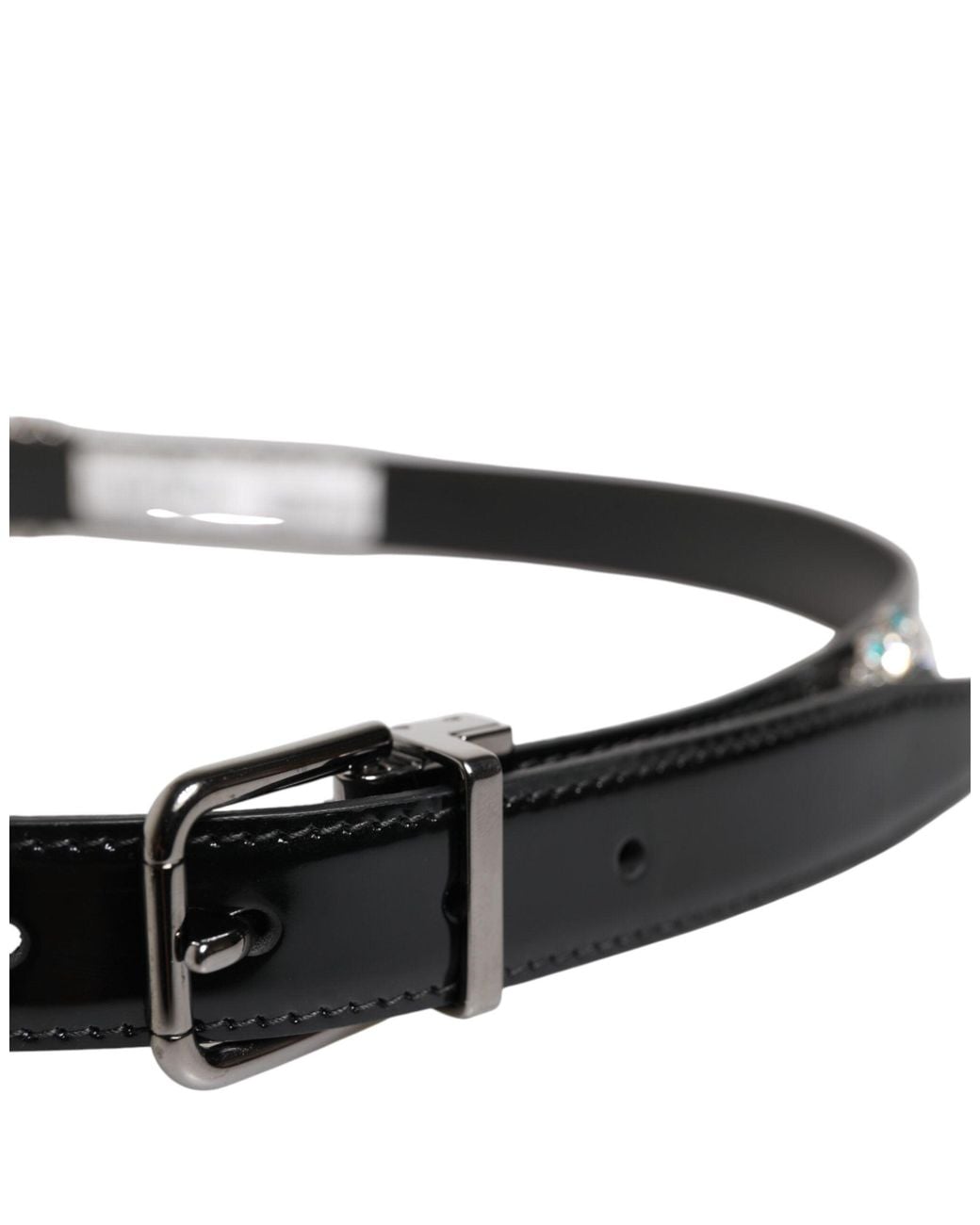 Dolce & Gabbana Black Leather Belt Buckle for men