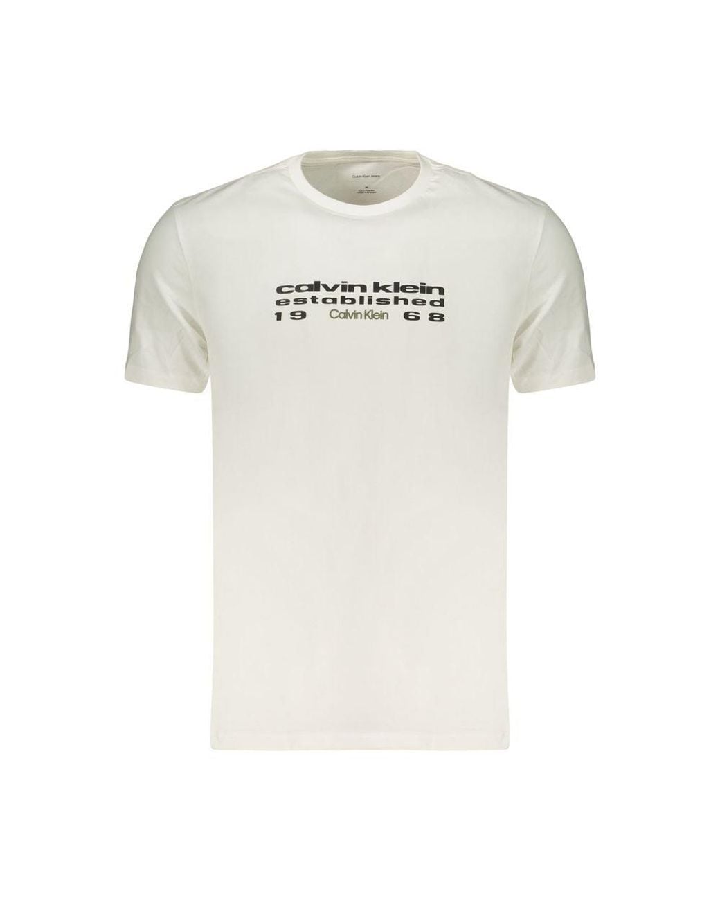 Calvin Klein White Cotton T-Shirt for men