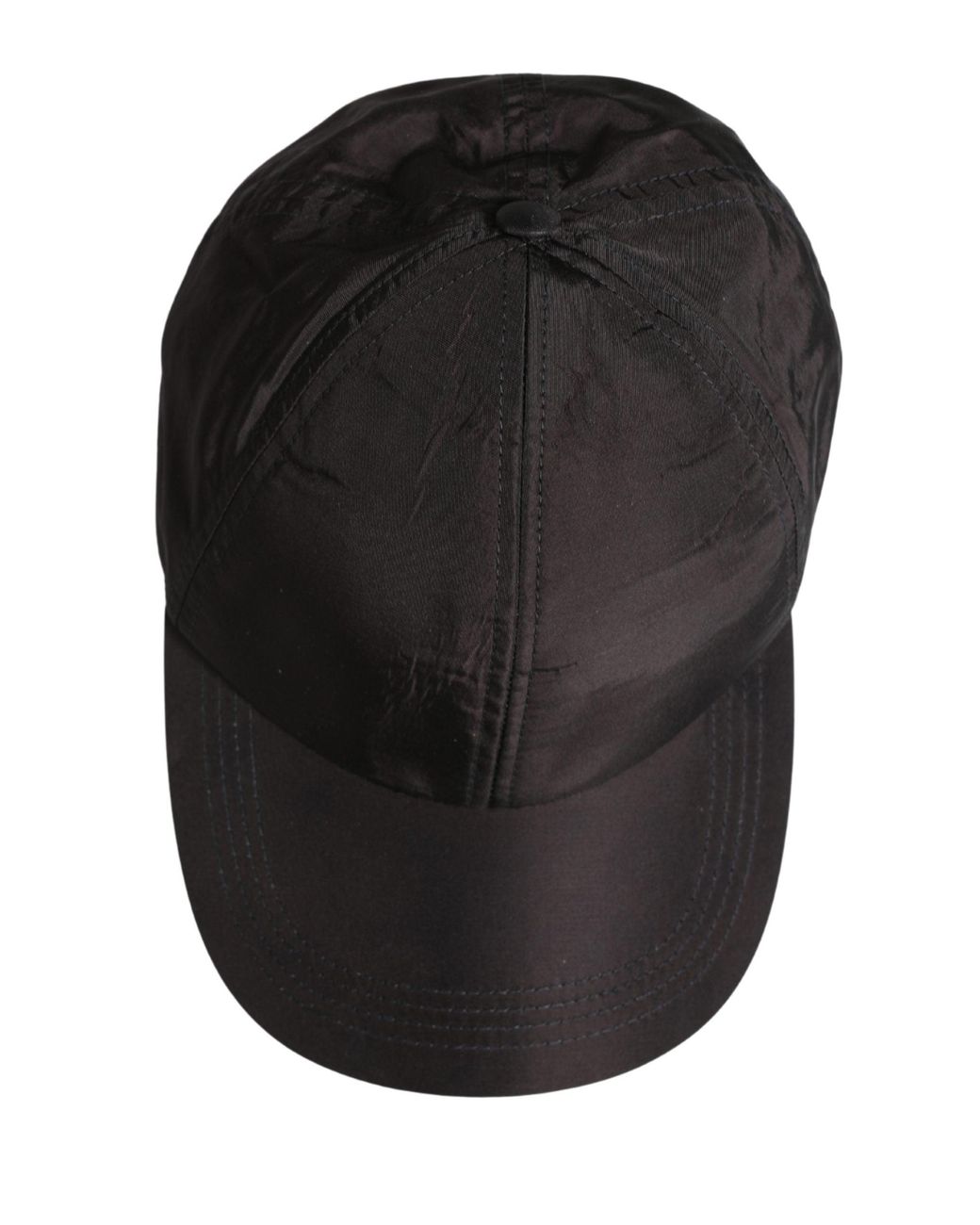 Dolce & Gabbana Gray Cotton 6 Panels Baseball Cap Hat Lamb Leather for men