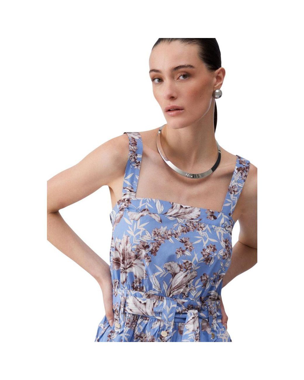 Liu Jo Blue Cotton Long Dress