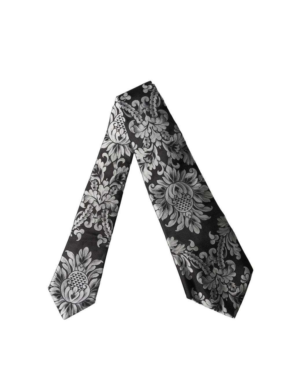 Dolce & Gabbana Black Floral Silk Adjustable Neckwomen's Tie