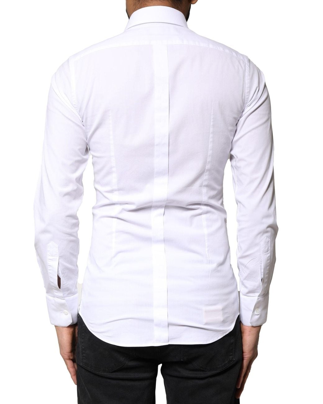 Dolce & Gabbana White Cotton Long Sleeves Dress Shirt for men