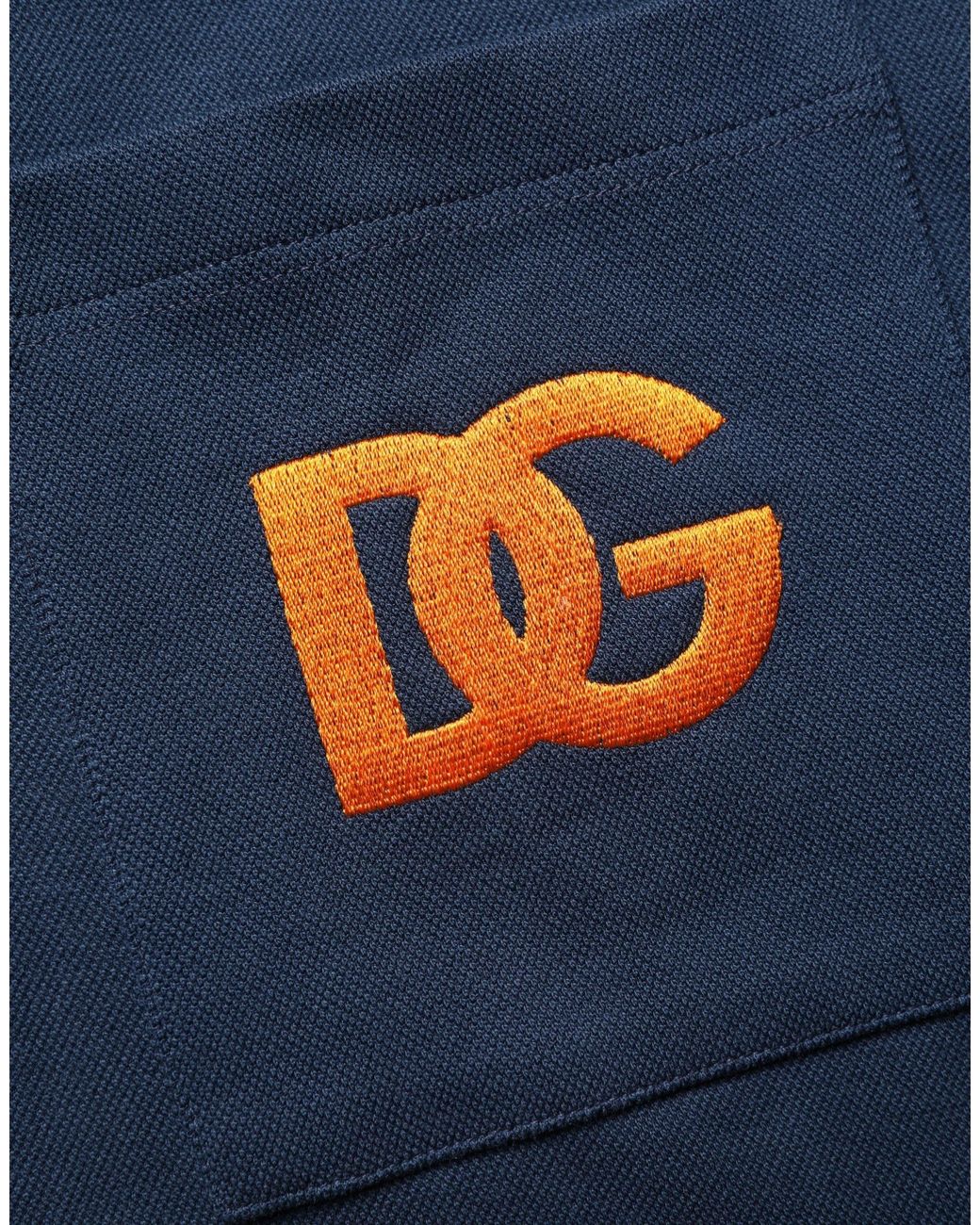 Dolce & Gabbana Navy Blue Cotton Logo Short Sleeves Men Polo T for men