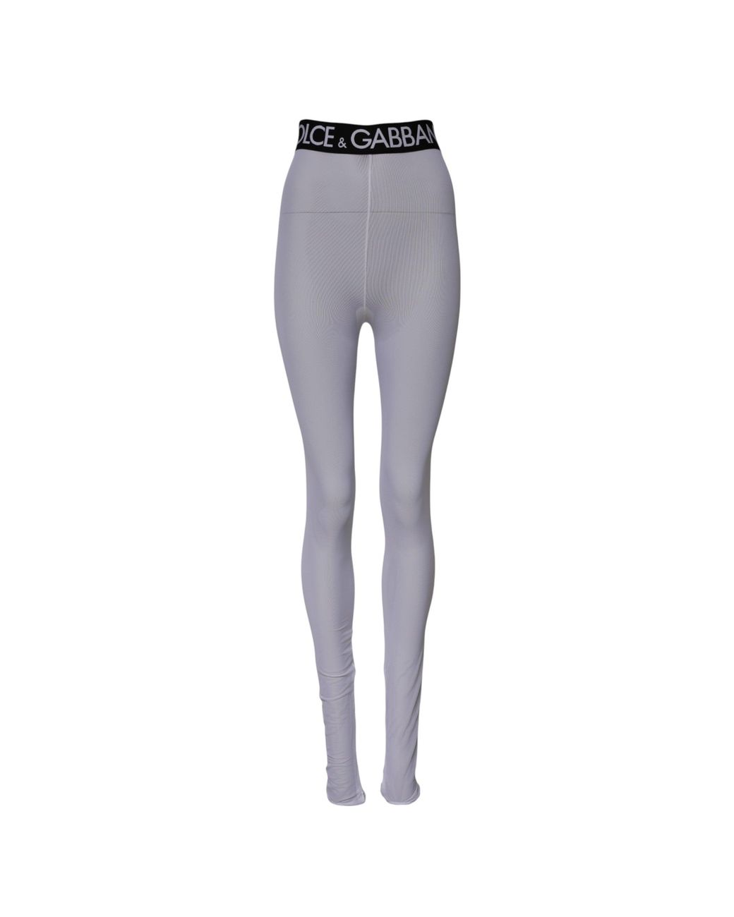 Dolce & Gabbana Gray Logo Waistband Leggings