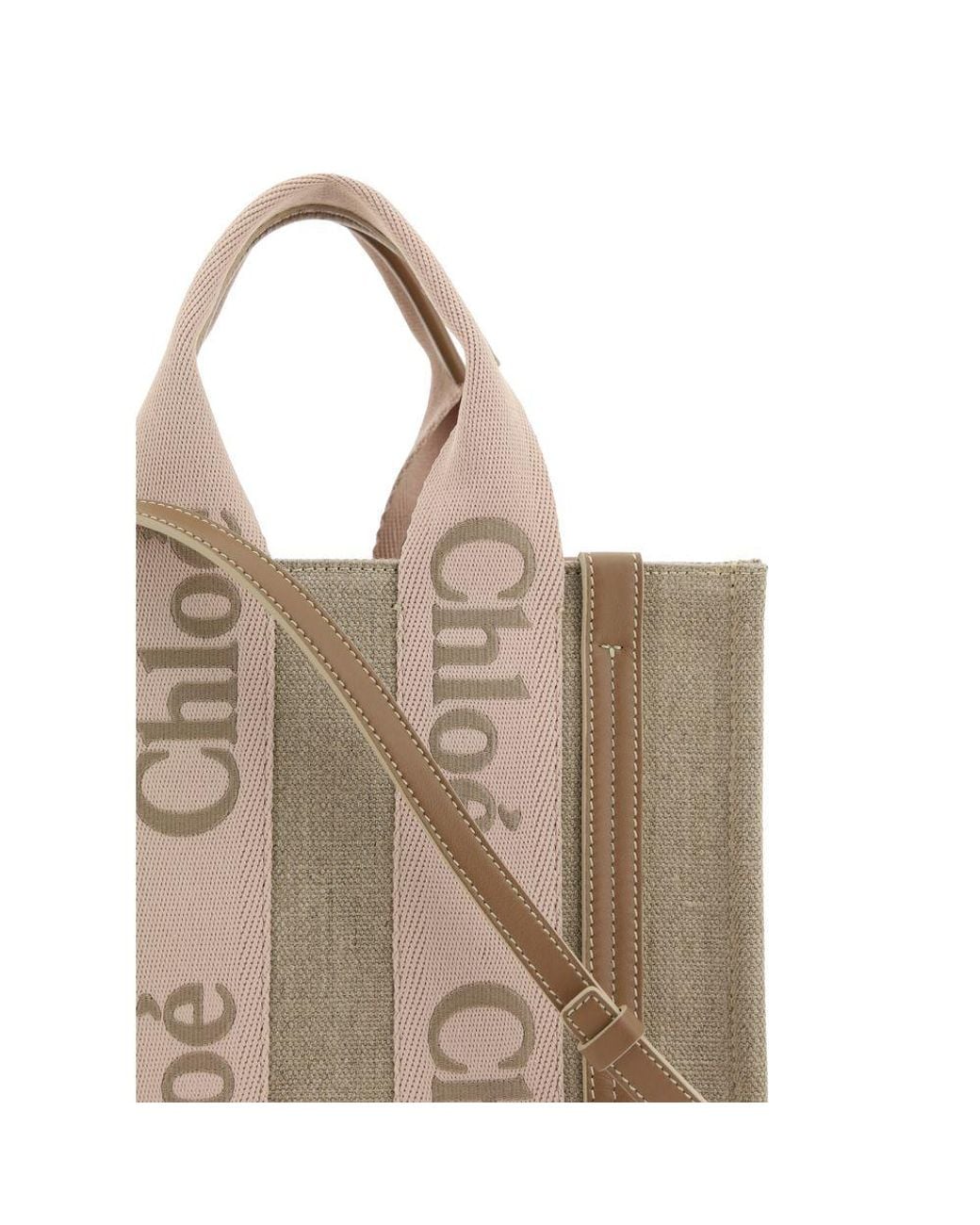 Chloé Natural Beige Linen Handbag