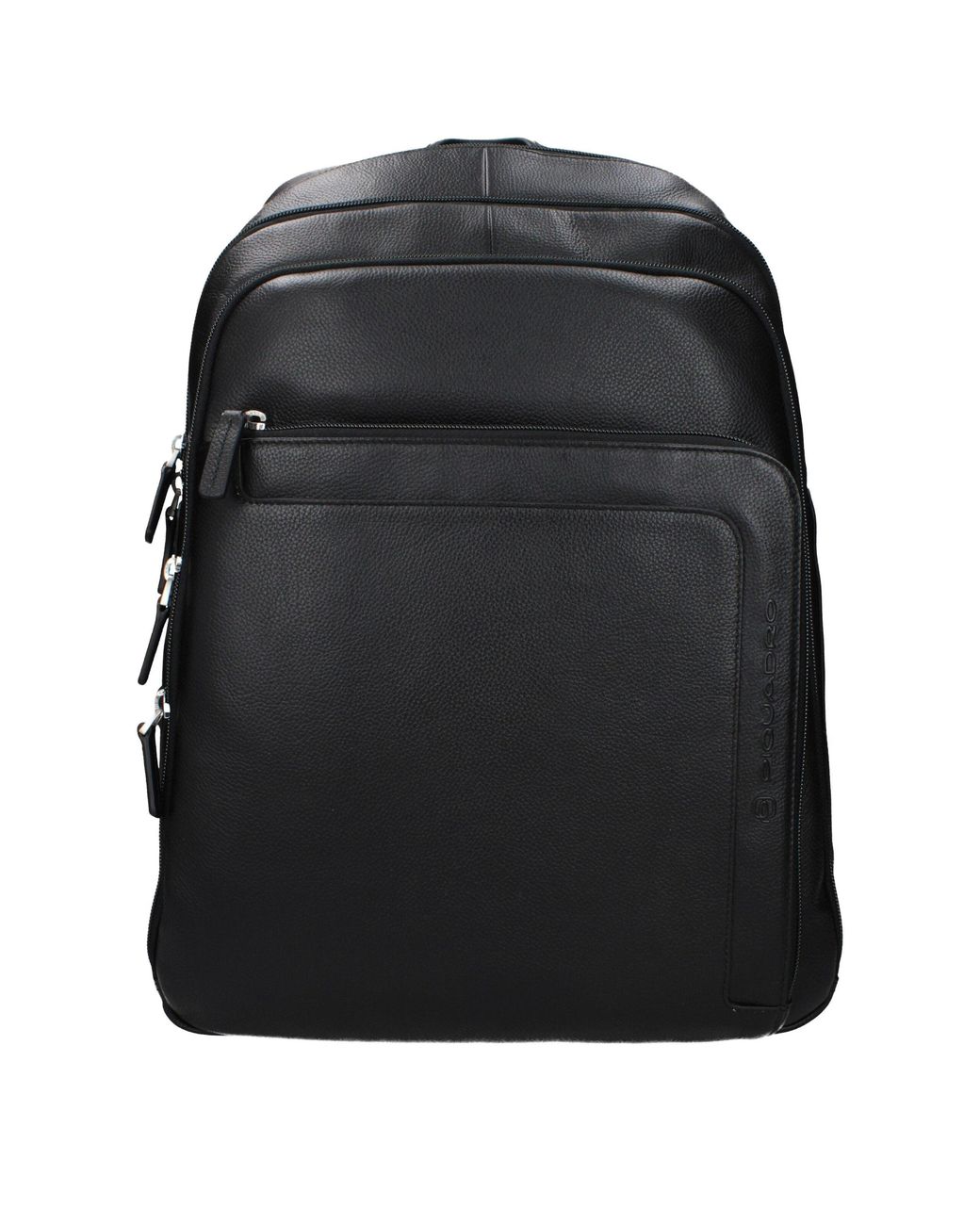 Piquadro Black Leather Backpack for men