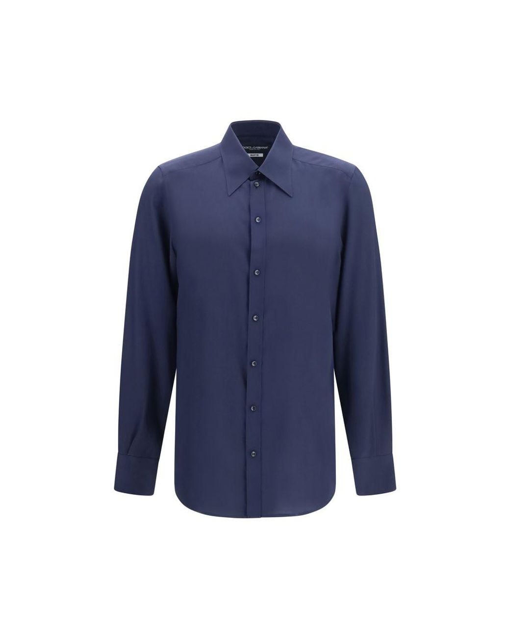 Dolce & Gabbana Blue Silk Dress Shirt for men