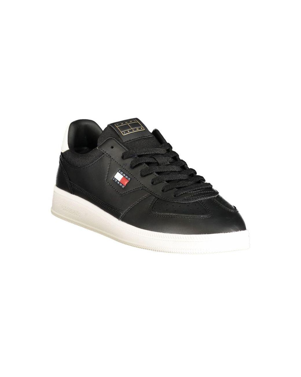 Tommy Hilfiger Black Polyurethane Men's Sneaker for men