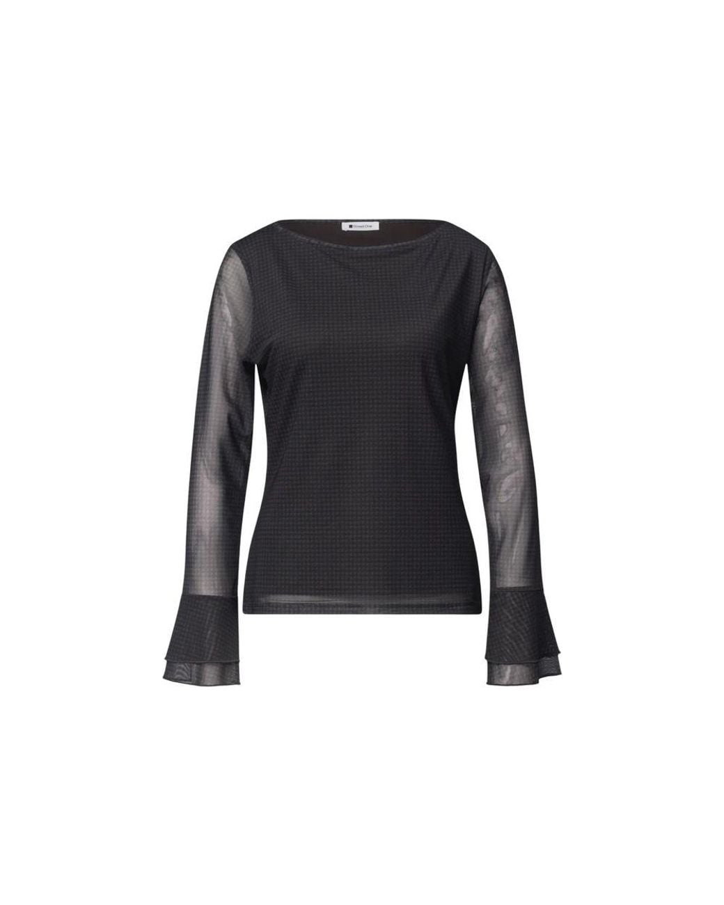 Street One Black Bicolor Polyester Blouse
