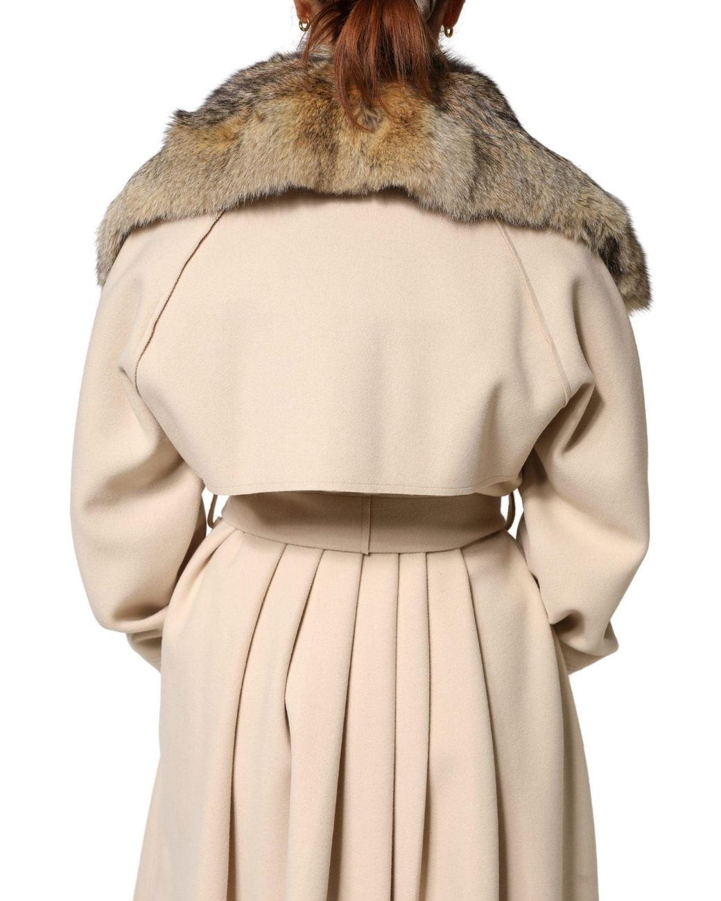 Dolce & Gabbana Brown Fur Shoulder Collar Neck Wrap Scarf
