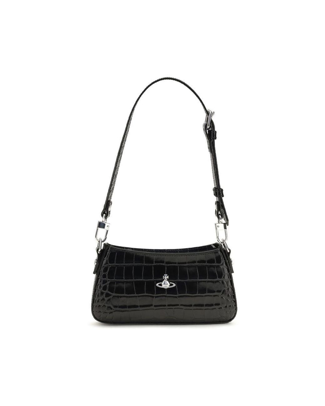 Vivienne Westwood Black Calf Leather Bos Taurus Shoulder Bag