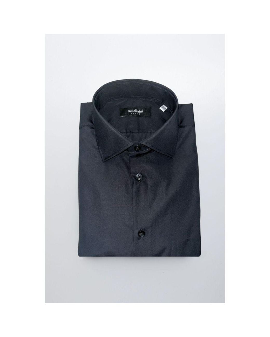 Baldinini Blue Black Cotton Men Shirt for men