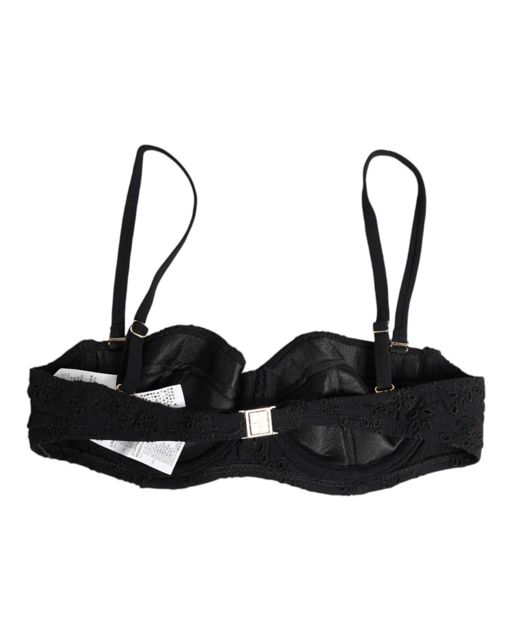 Dolce & Gabbana Black Polyester Embroidered Underwire Bra Underwear