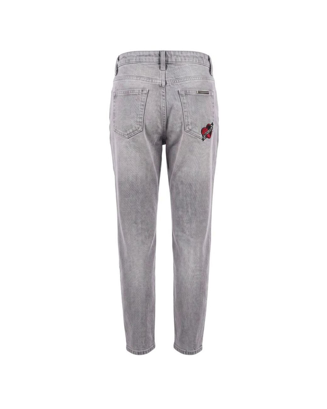 Philipp Plein Gray Cotton Jeans