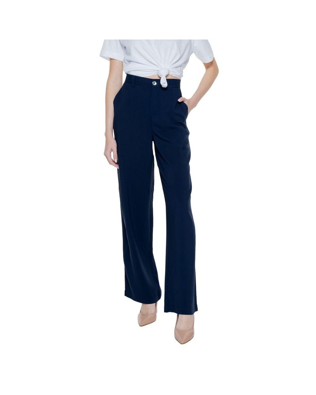 Street One Blue Viscose Casual Pants