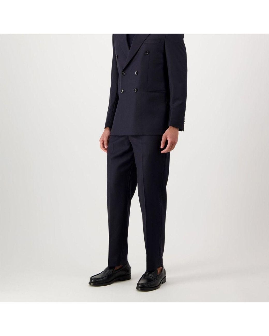 AUTORE Blue Wool Dress Pants for men
