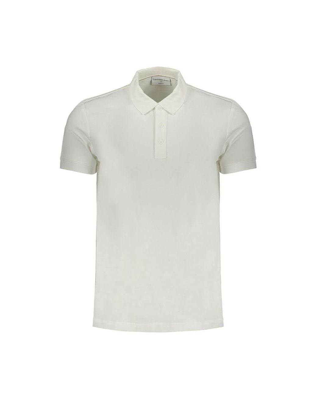 Calvin Klein White Cotton Polo Shirt for men