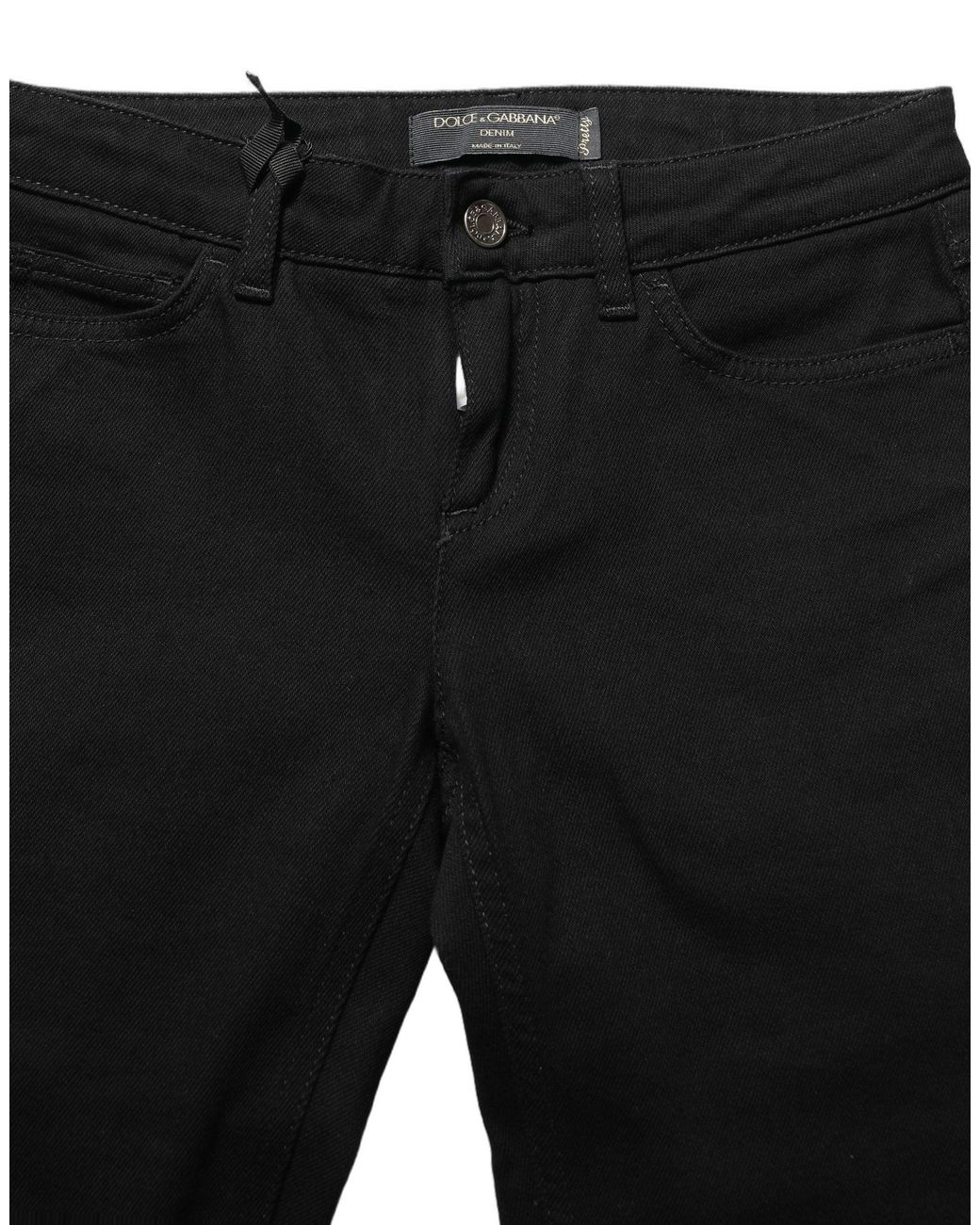 Dolce & Gabbana Black Queen Embroidery Pretty Denim Jeans
