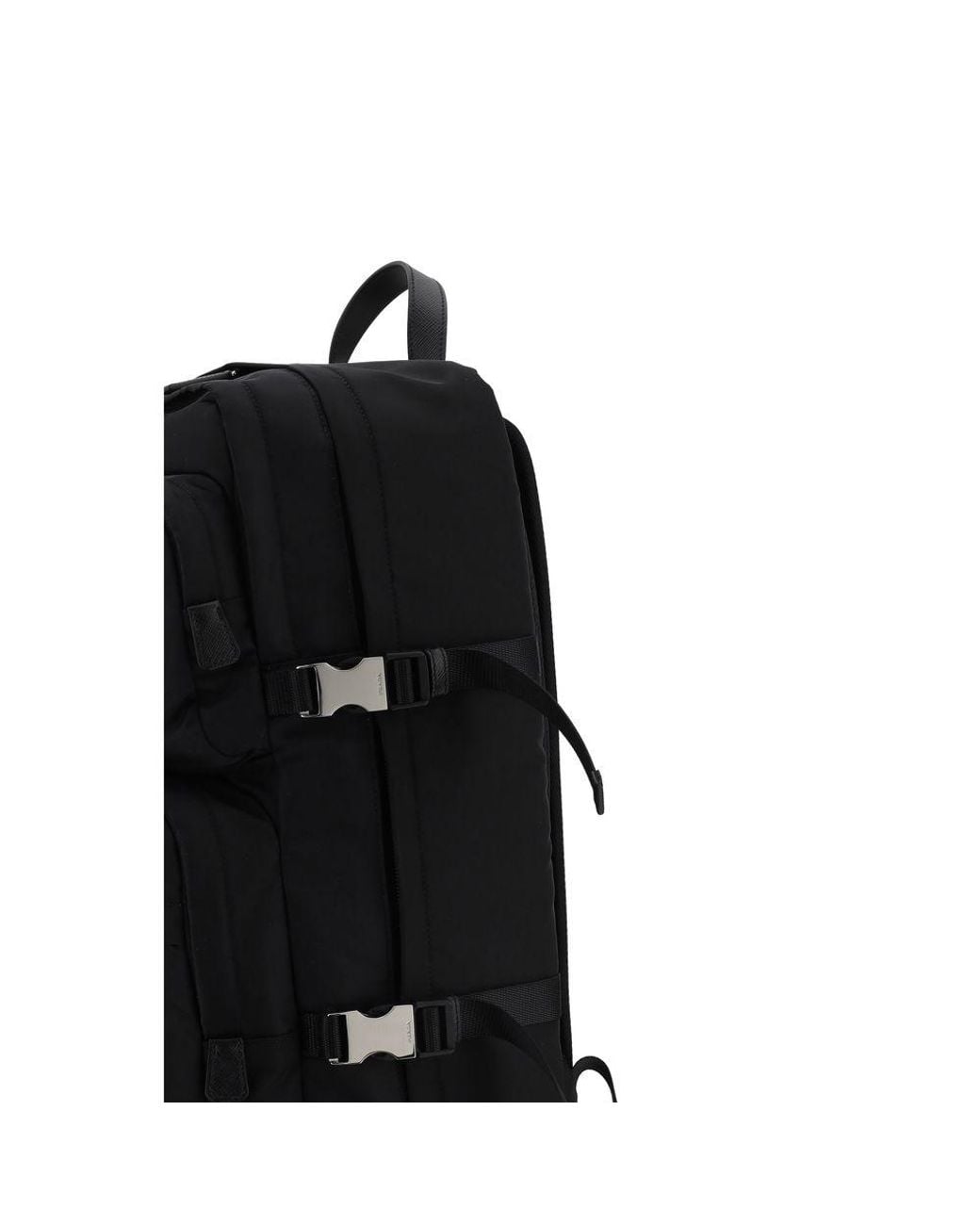 Prada Black Logoed Backpack for men