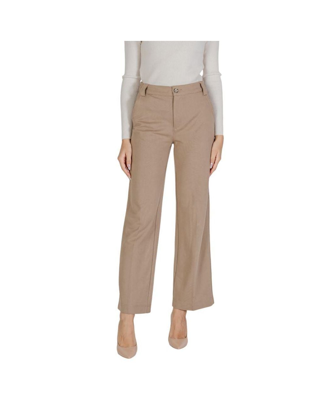Street One Natural Beige Viscose Dress Pants