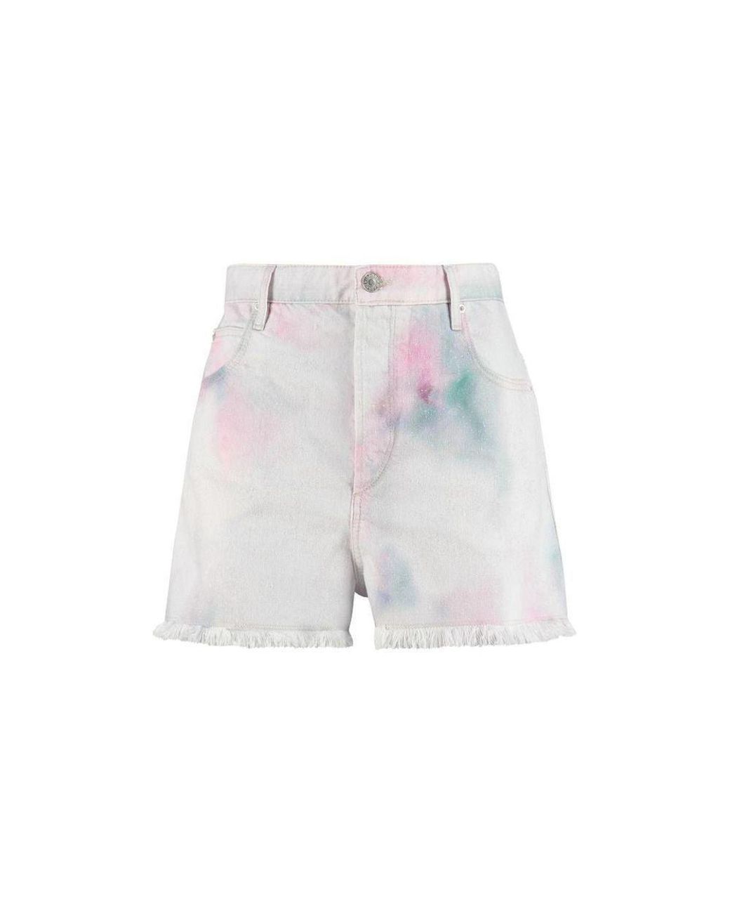 Isabel Marant White Multicolor Denim Shorts