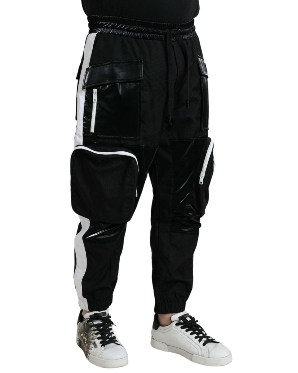 Dolce & Gabbana Black Nylon Cargo Jogger Sweatpants Pants for men