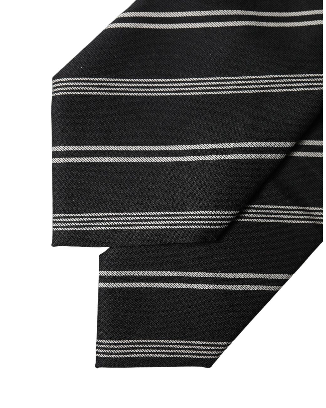Dolce & Gabbana Black Stripes Silk Adjustable Neckwomen's Tie