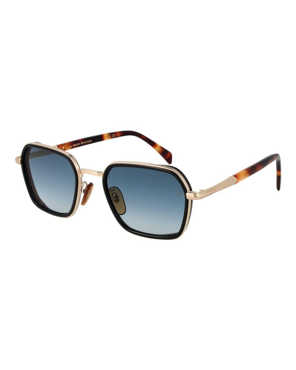David Beckham Blue Gold Metal Sunglasses for men